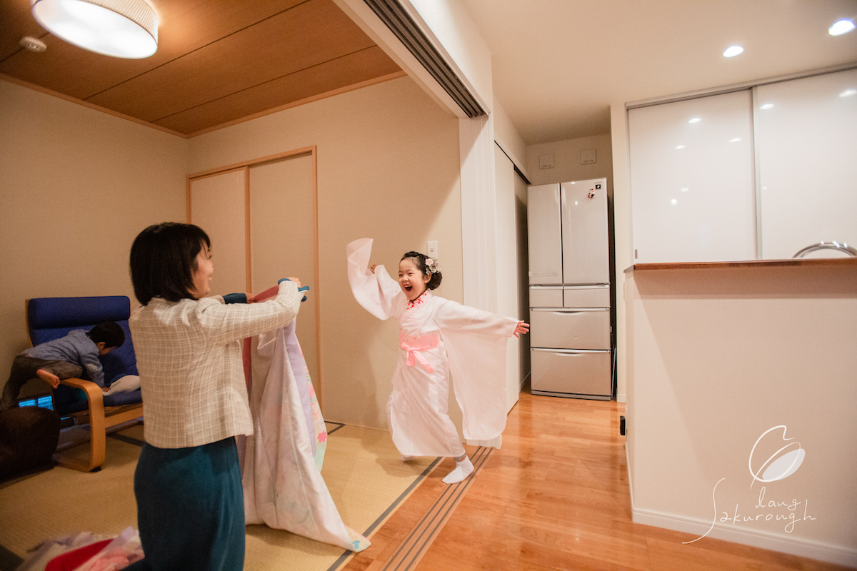 ◆自宅と神社と自宅 　- 七五三3時間プランの作例 –